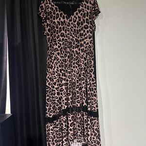 torrid Pink and Black Leopard Print Maxi Dress